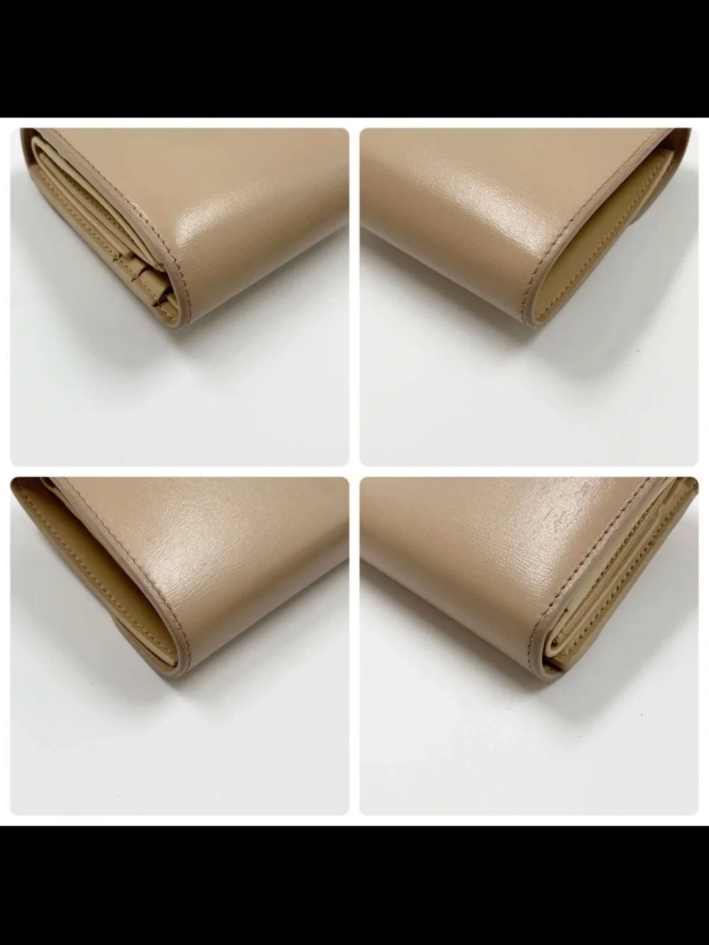 CELINE Small Triomphe Wallet in Light Beige with Gold Hardware